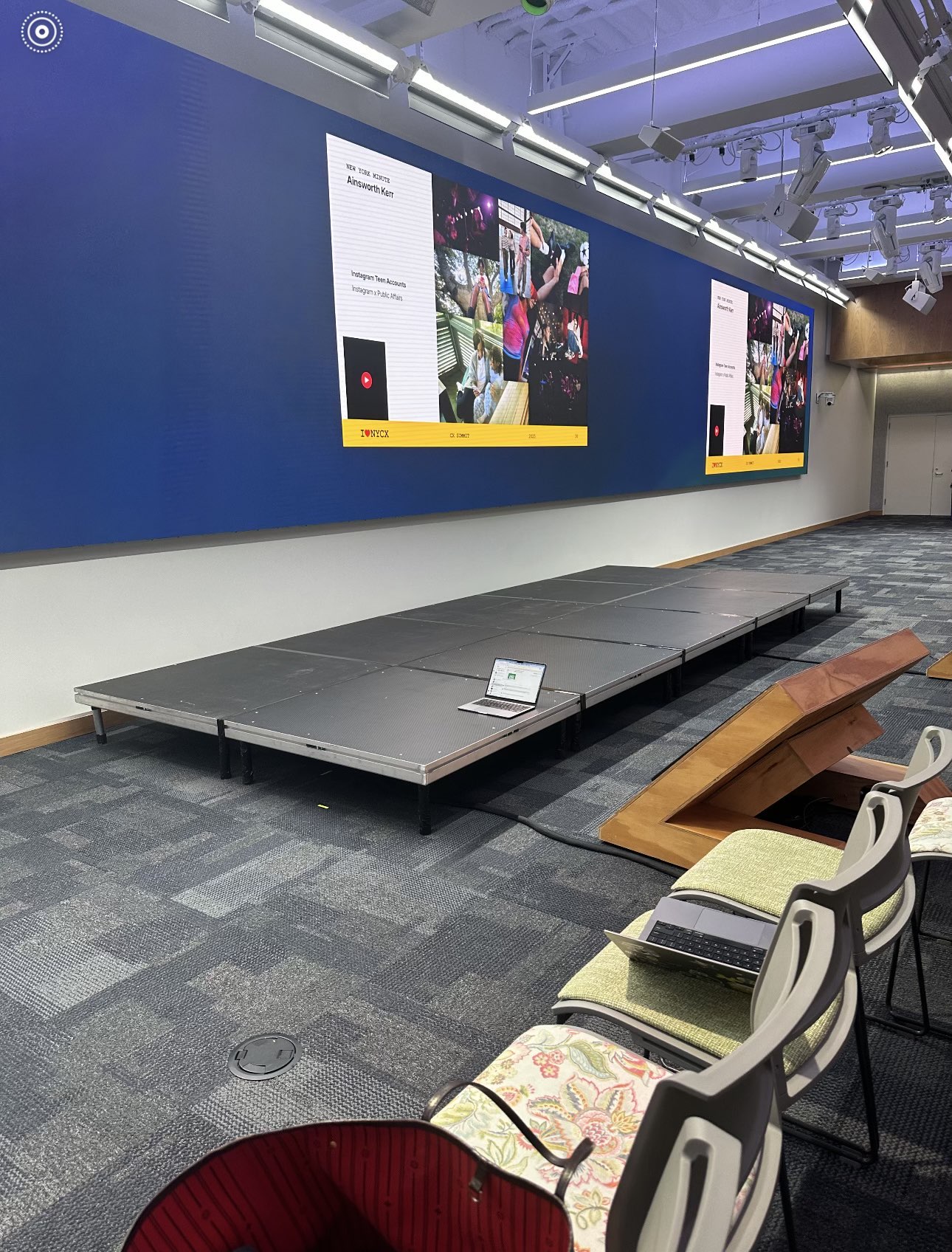 Stage platform setup for live performance or formal event