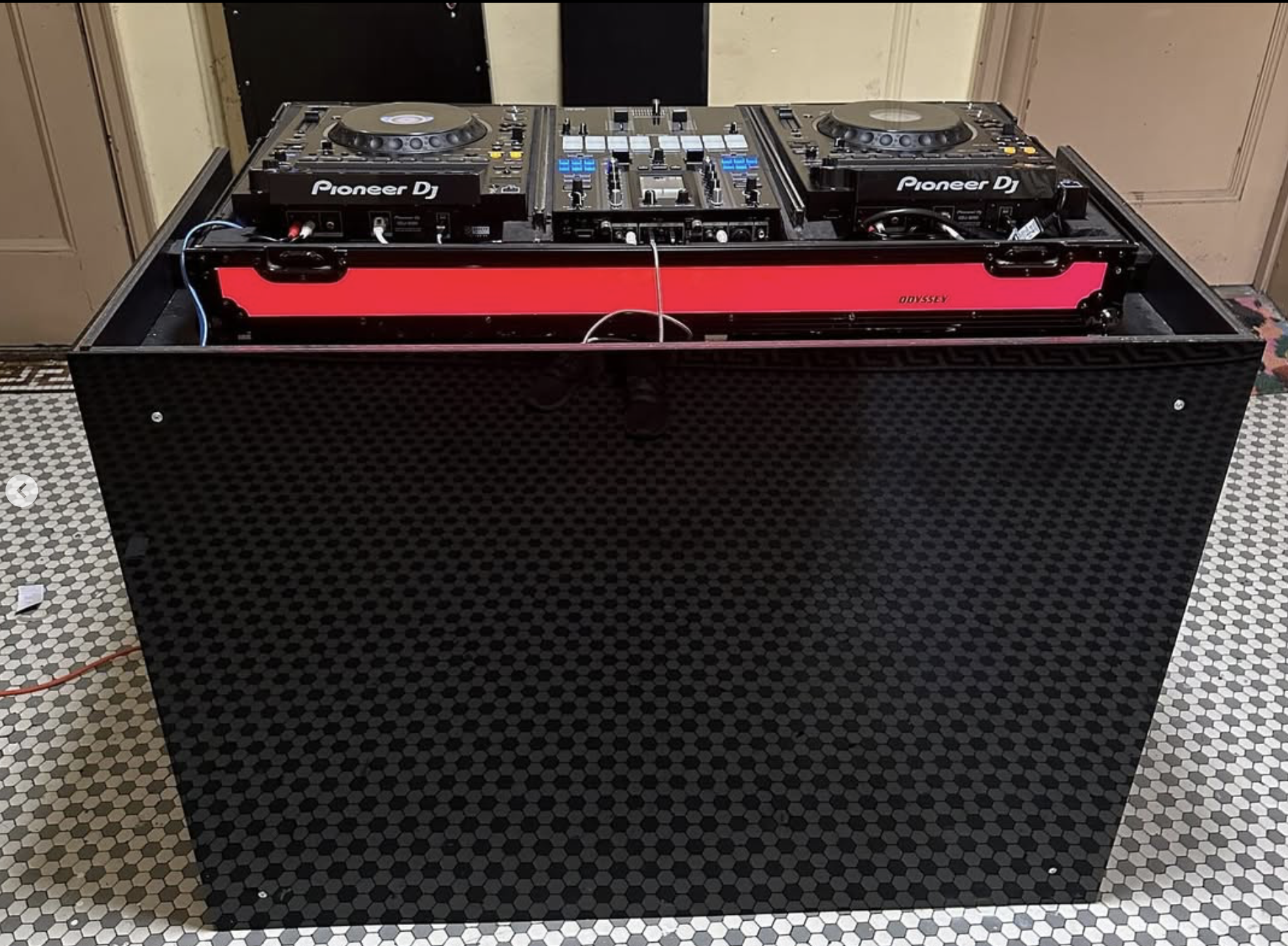 Professional facade and event presentation setup